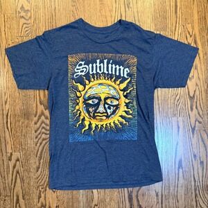 Sublime 40oz to Freedom Sun Graphic Band T-Shirt Medium Charcoal Grey
